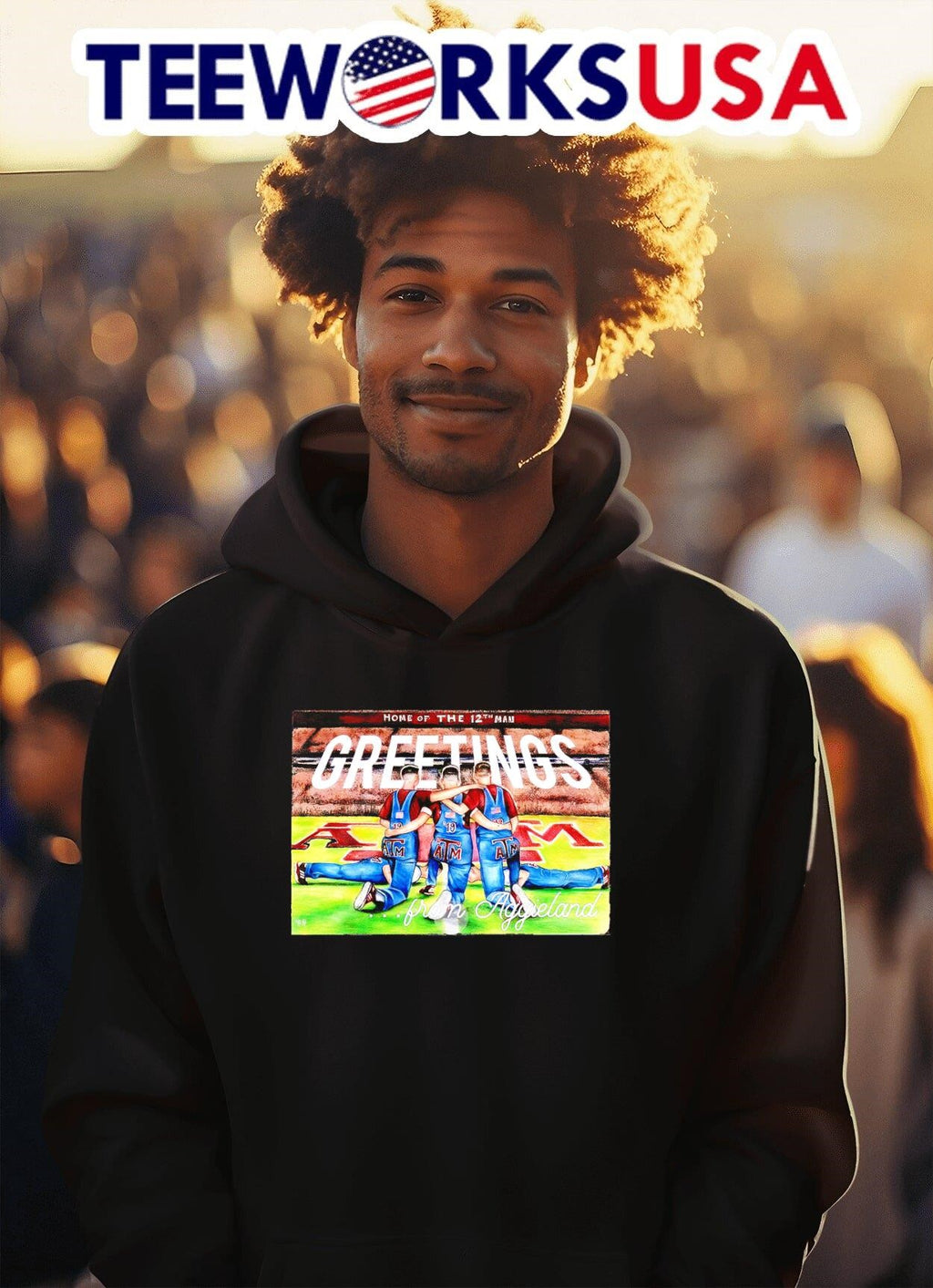 Texas A&M home of the 12th man from Aggieland - Adult & Kids T-Shirts, Sweatshirts & Hoodies apparel design preview 2
