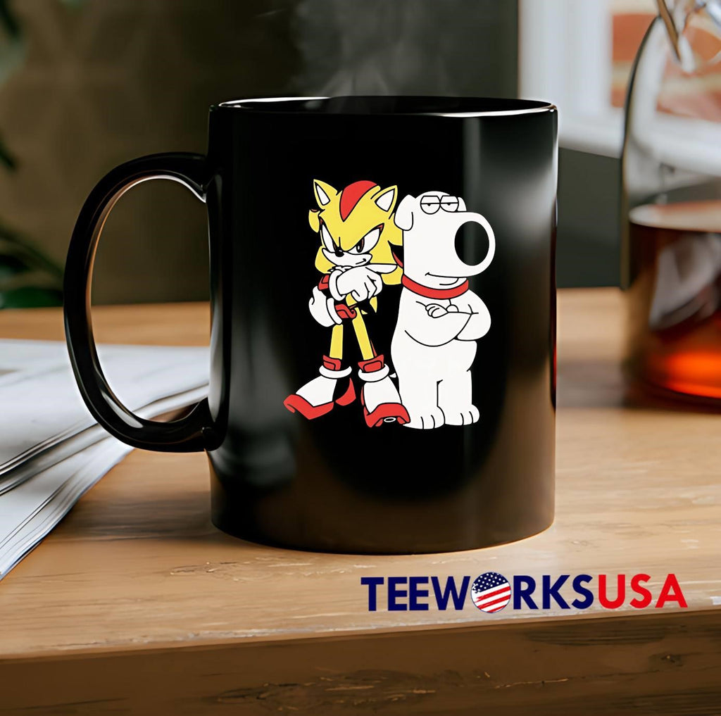 Shadow the hedgehog and brian griffin - Adult & Kids T-Shirts, Sweatshirts & Hoodies apparel design preview 2
