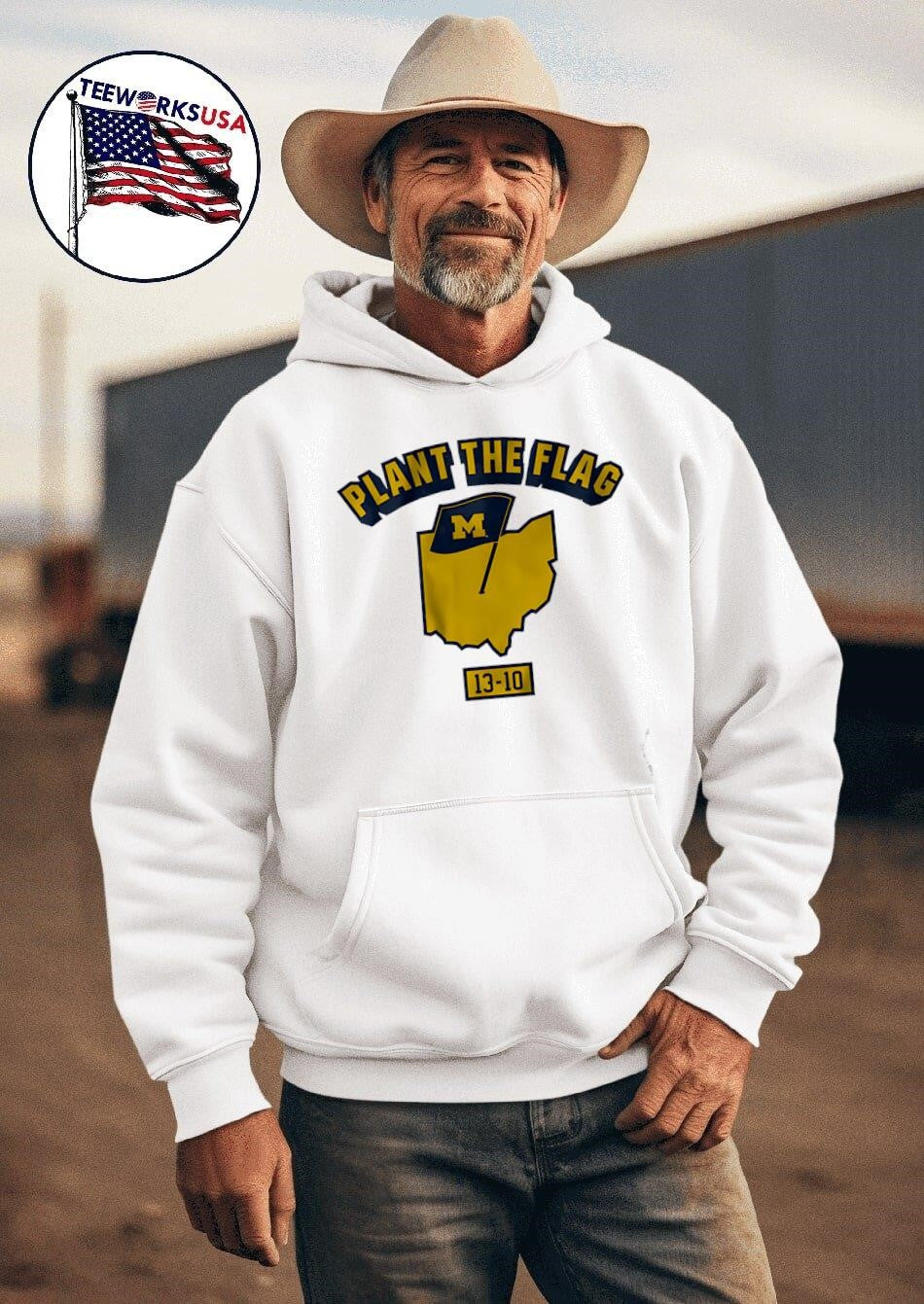 Plant the flag Michigan football - Adult & Kids T-Shirts, Sweatshirts & Hoodies apparel design preview 2