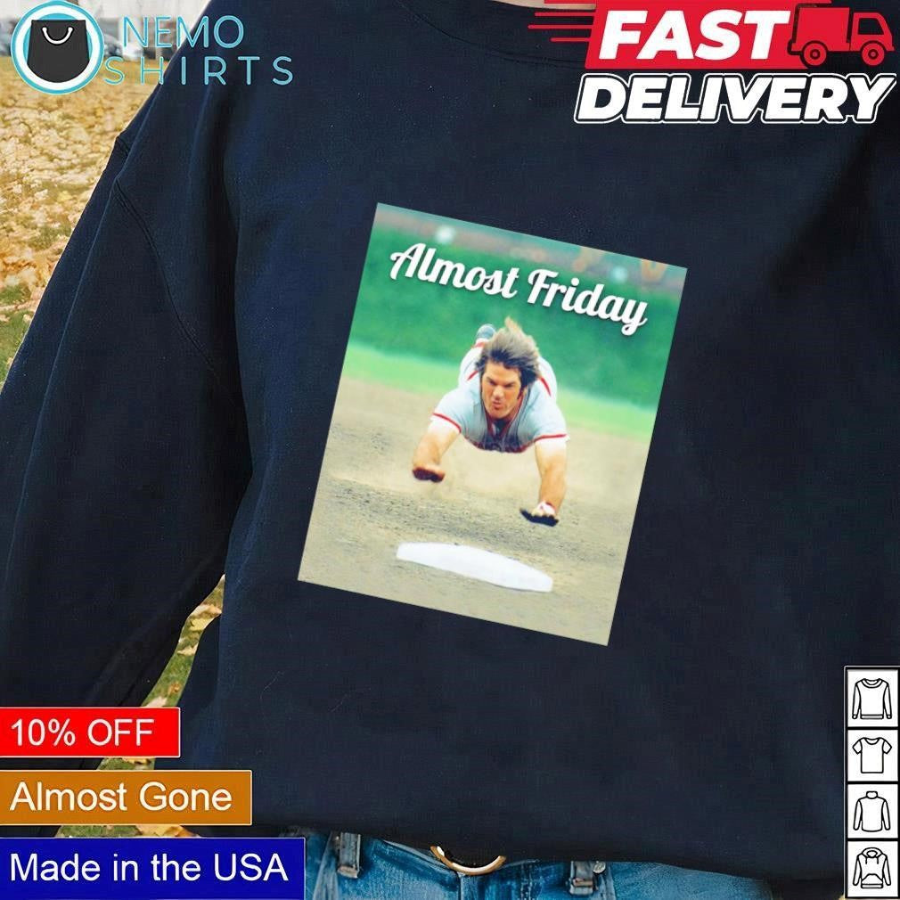 Pete Rose diving head first into Friday - Adult & Kids T-Shirts, Sweatshirts & Hoodies apparel design preview 1
