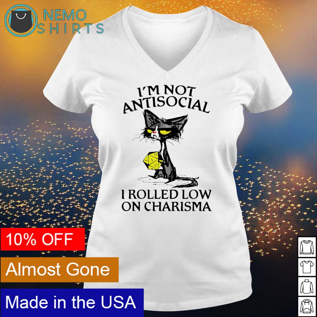 Cat I'm not antisocial I rolled low on charisma - Adult & Kids T-Shirts, Sweatshirts & Hoodies apparel design preview 5
