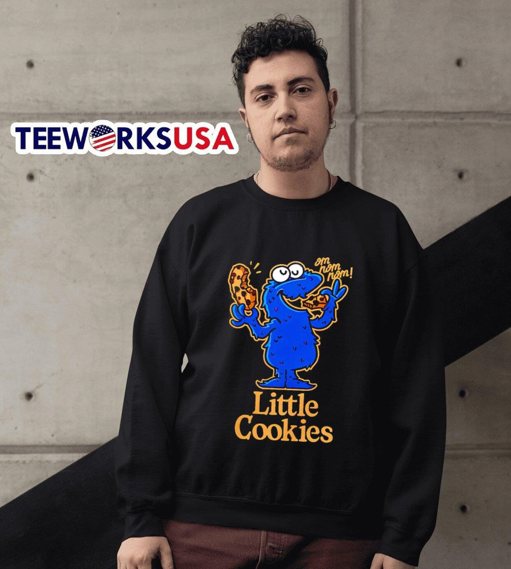 Cookie Monster in the style of Little Caesars Pizza - Adult & Kids T-Shirts, Sweatshirts & Hoodies apparel design preview 3