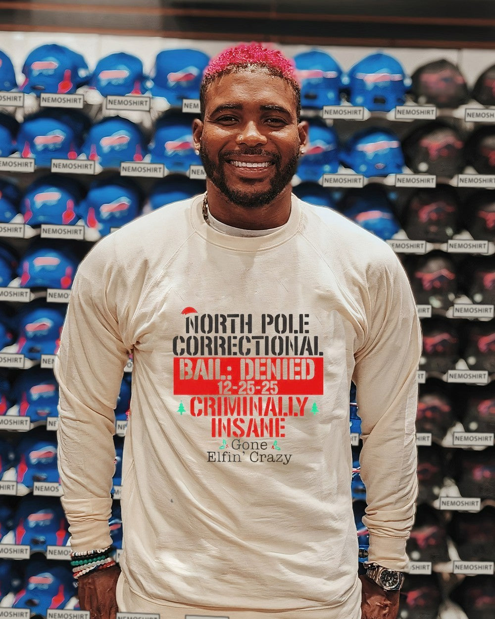 North pole correctional ball denied criminally insane - Adult & Kids T-Shirts, Sweatshirts & Hoodies apparel design preview 2