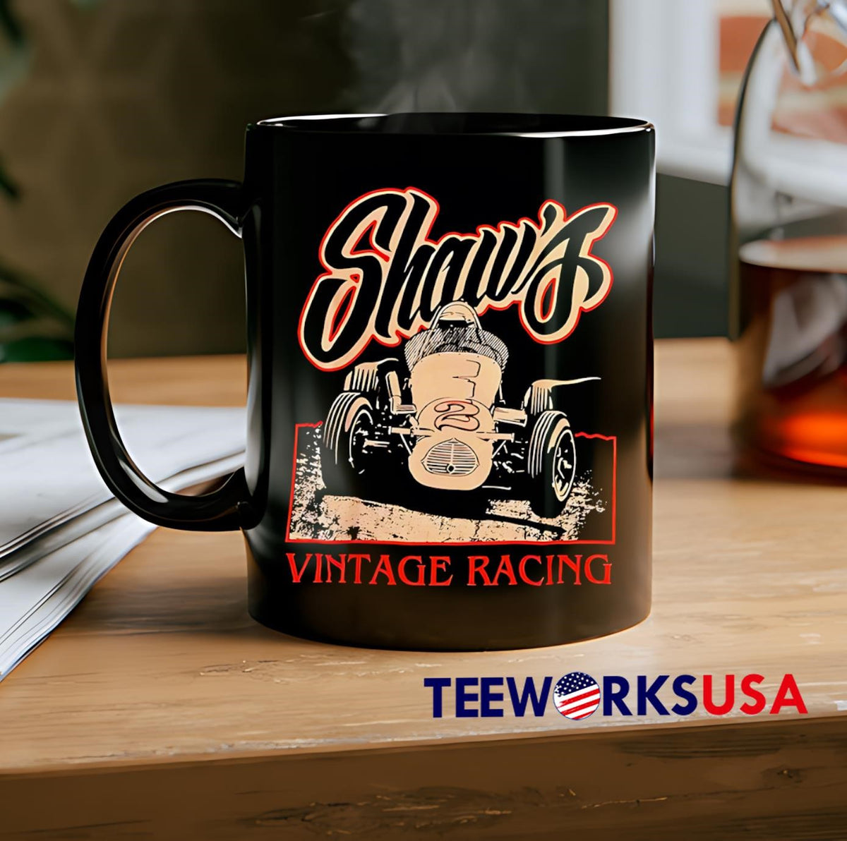 Shaw's Vintage Racing car 2 - Adult & Kids T-Shirts, Sweatshirts & Hoodies apparel design preview 2