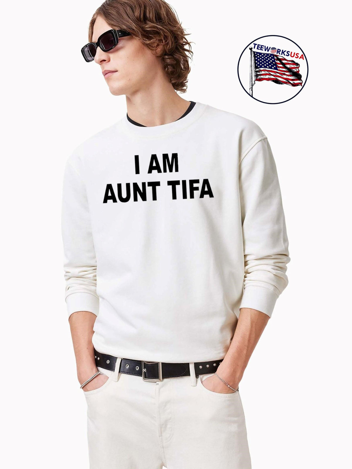 I Am Aunt Tifa text - Adult & Kids T-Shirts, Sweatshirts & Hoodies apparel design preview 3