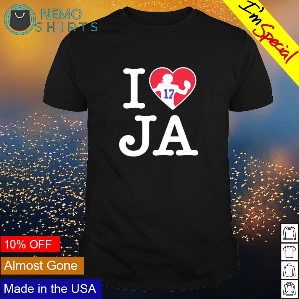 I love Josh Allen JA - Adult & Kids T-Shirts, Sweatshirts & Hoodies apparel design preview 1