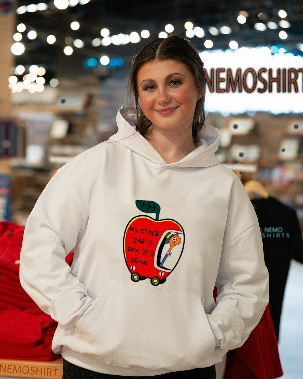 My other Car is RFK Jr's brain apple - Adult & Kids T-Shirts, Sweatshirts & Hoodies apparel design preview 5