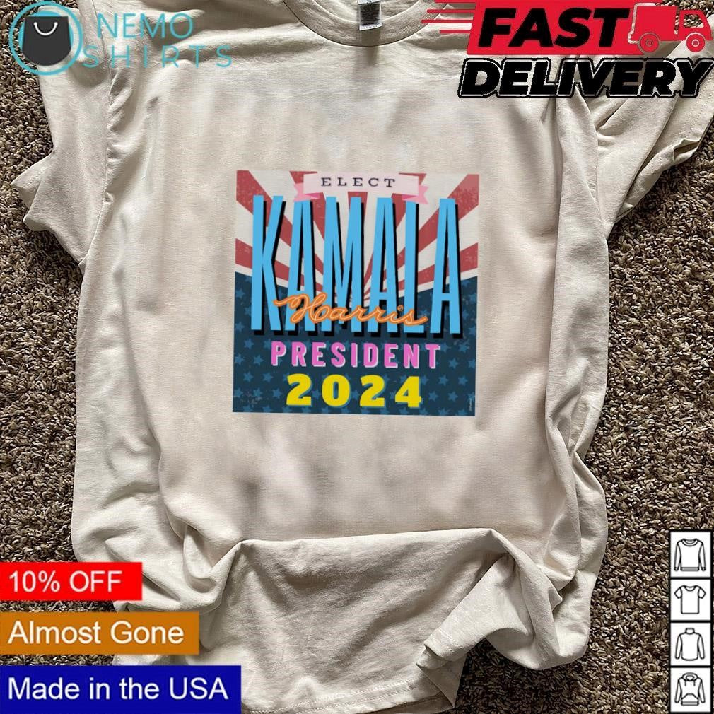 Elect Kamala Harris president 2024 - Adult & Kids T-Shirts, Sweatshirts & Hoodies apparel design preview 3