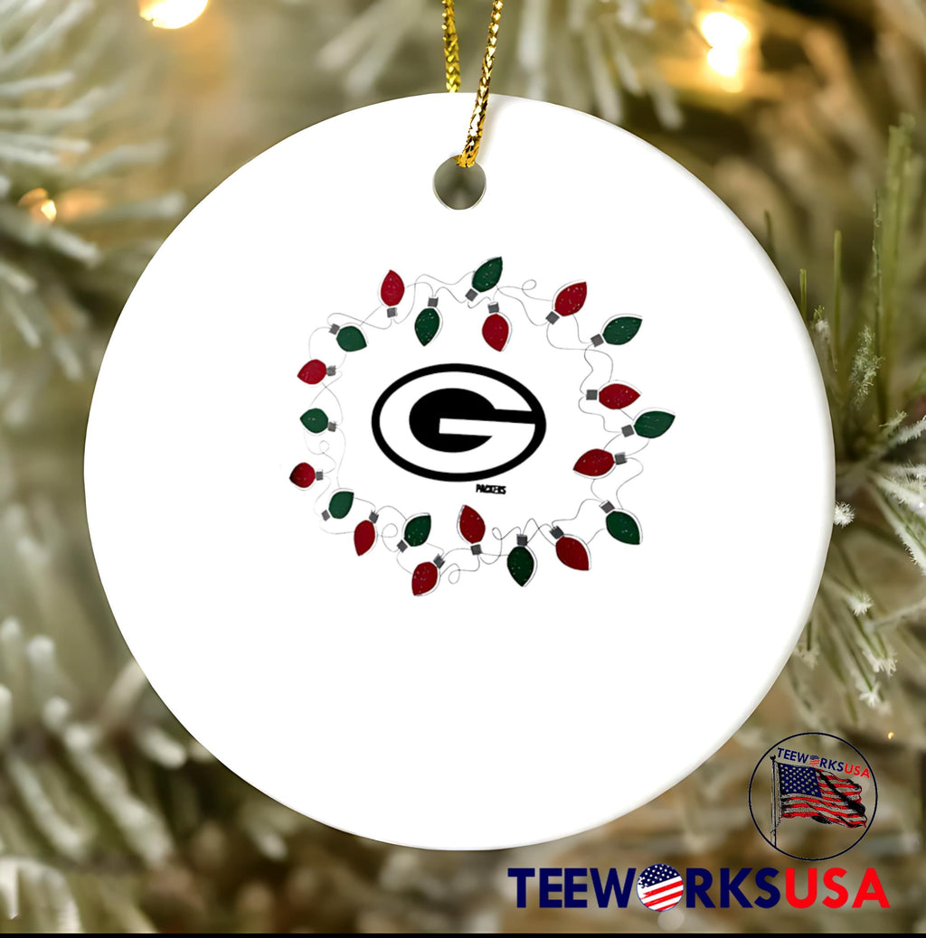 Green Bay Packers Christmas light logo - Adult & Kids T-Shirts, Sweatshirts & Hoodies apparel design preview 3