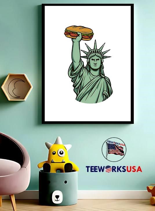 DC Sandwich Statue Of Liberty - Adult & Kids T-Shirts, Sweatshirts & Hoodies apparel design preview 3