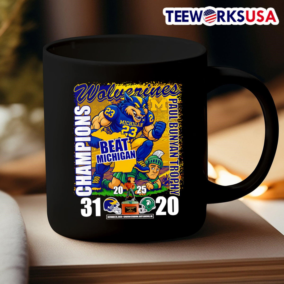 Wolverines Beat Michigan Paul Bunyan Trophy Champions - Adult & Kids T-Shirts, Sweatshirts & Hoodies apparel design preview 3