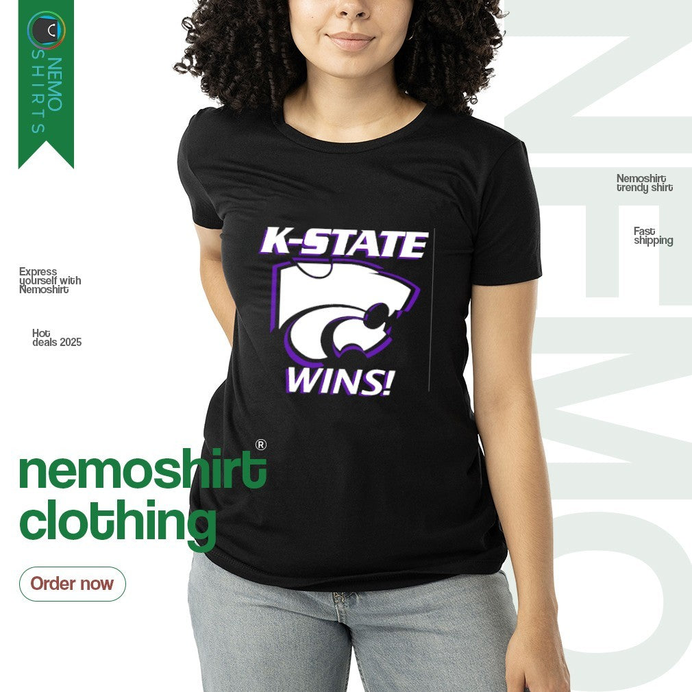 K- State wins Kansas Wildcats logo - Adult & Kids T-Shirts, Sweatshirts & Hoodies apparel design preview 3