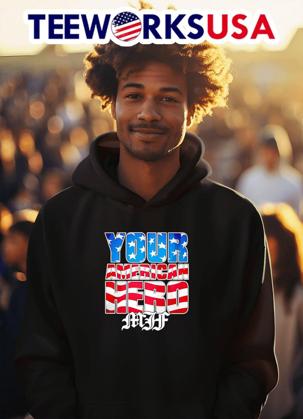 MJF Your American Hero - Adult & Kids T-Shirts, Sweatshirts & Hoodies apparel design preview 2