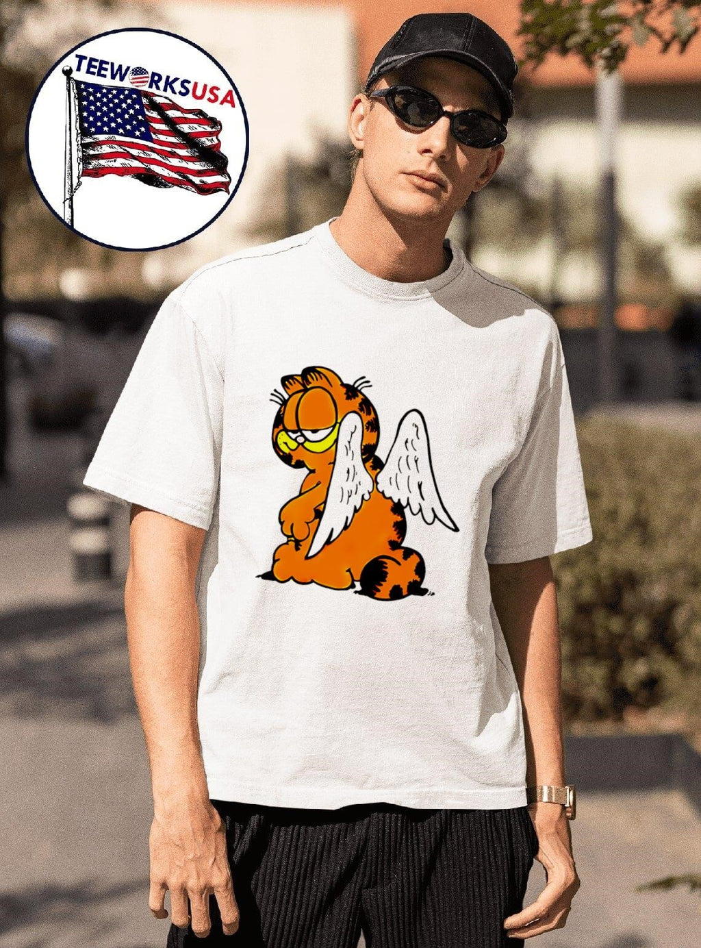 Angel Garfield vintage - Adult & Kids T-Shirts, Sweatshirts & Hoodies apparel design preview 1