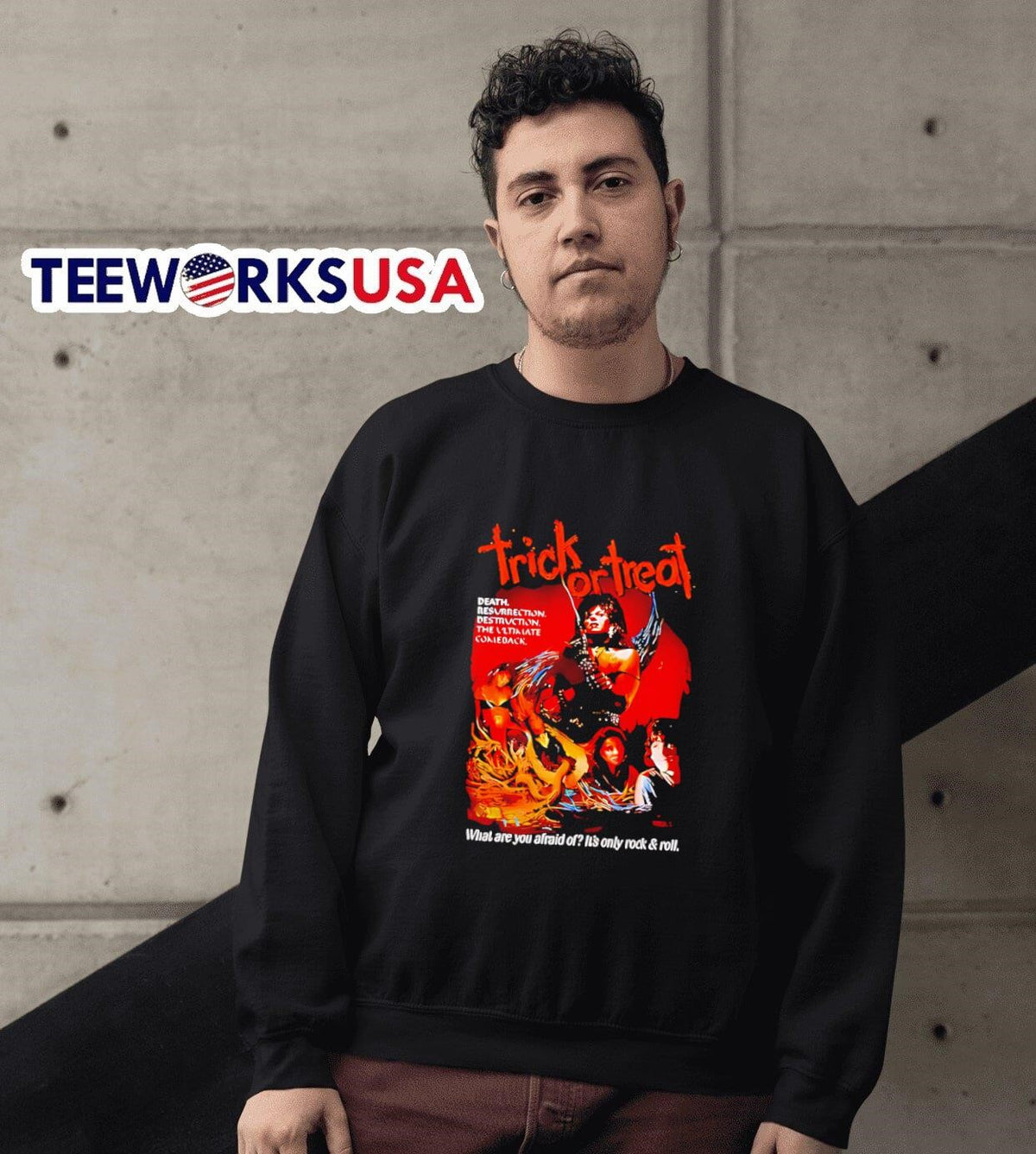 Trick or Treat Sammi Curr what are you afraid of it's - Adult & Kids T-Shirts, Sweatshirts & Hoodies apparel design preview 3