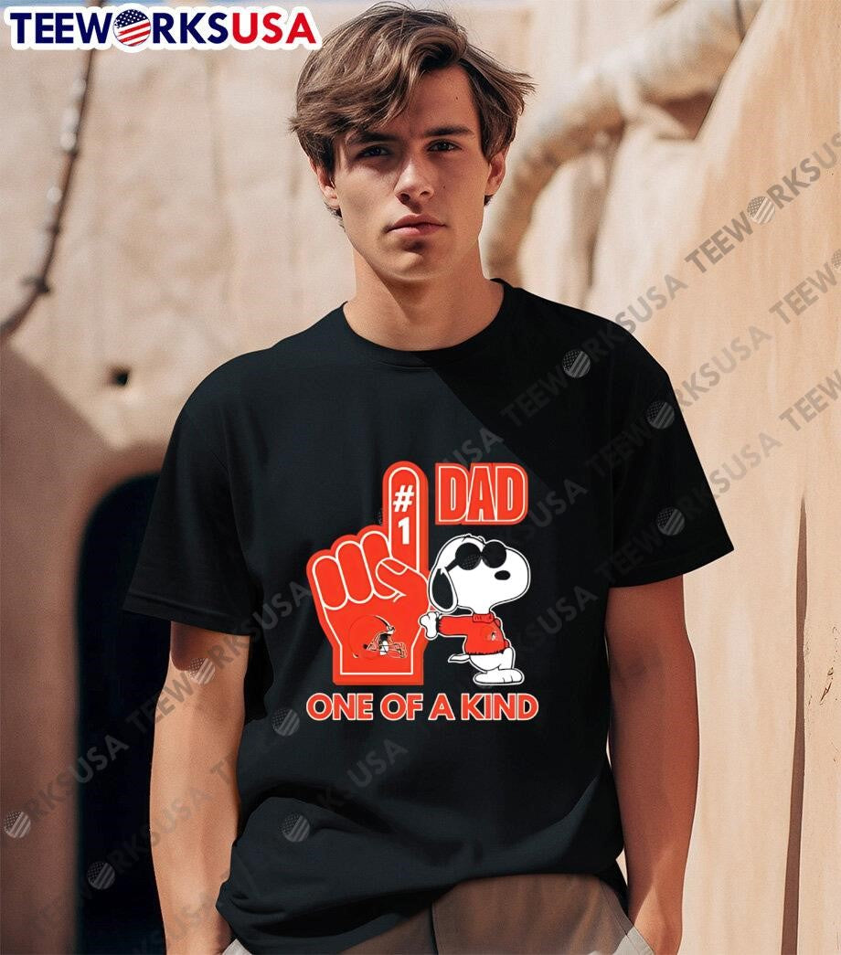 Snoopy Cleveland Browns #1 DAD One of A Kind - Adult & Kids T-Shirts, Sweatshirts & Hoodies apparel design preview 1