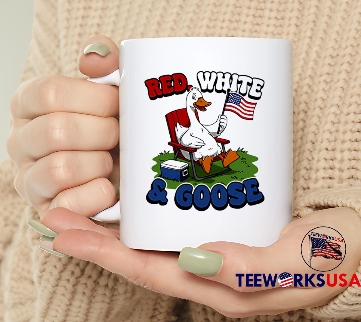 Red White Goose duck - Adult & Kids T-Shirts, Sweatshirts & Hoodies apparel design preview 6
