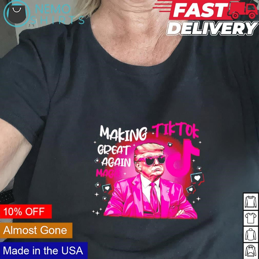 Trump pink making Tiktok great again Maga - Adult & Kids T-Shirts, Sweatshirts & Hoodies apparel design preview 2
