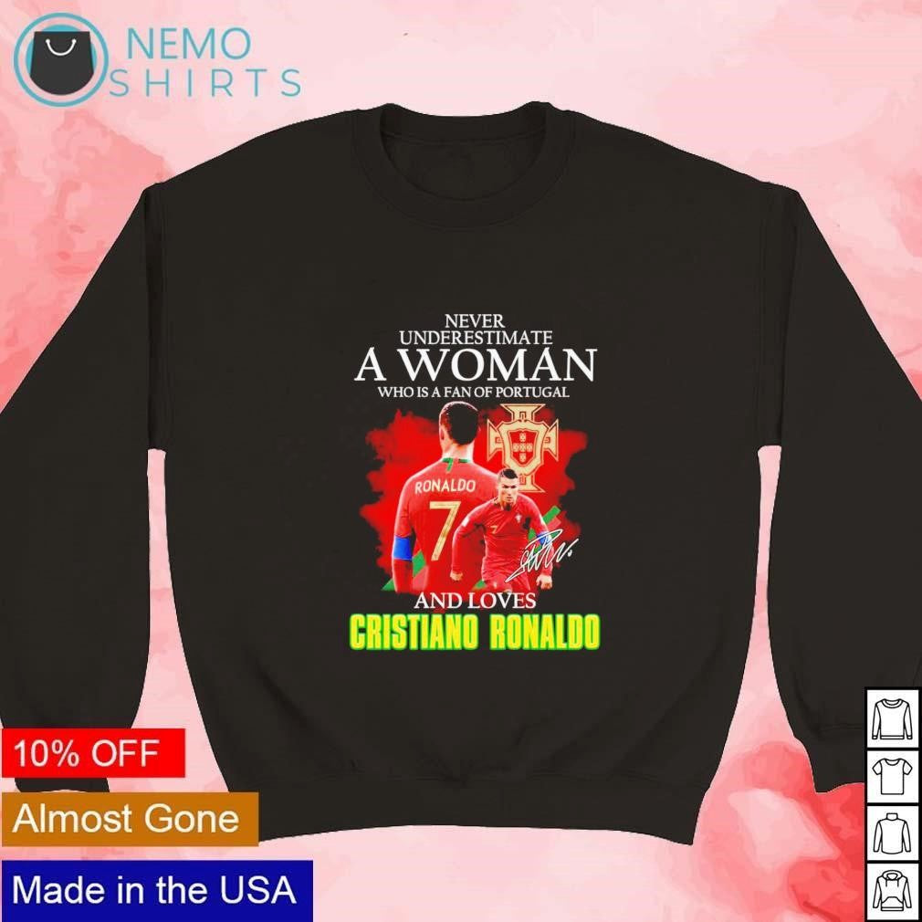 Never underestimate a woman who is fan of Portugal - Adult & Kids T-Shirts, Sweatshirts & Hoodies apparel design preview 4