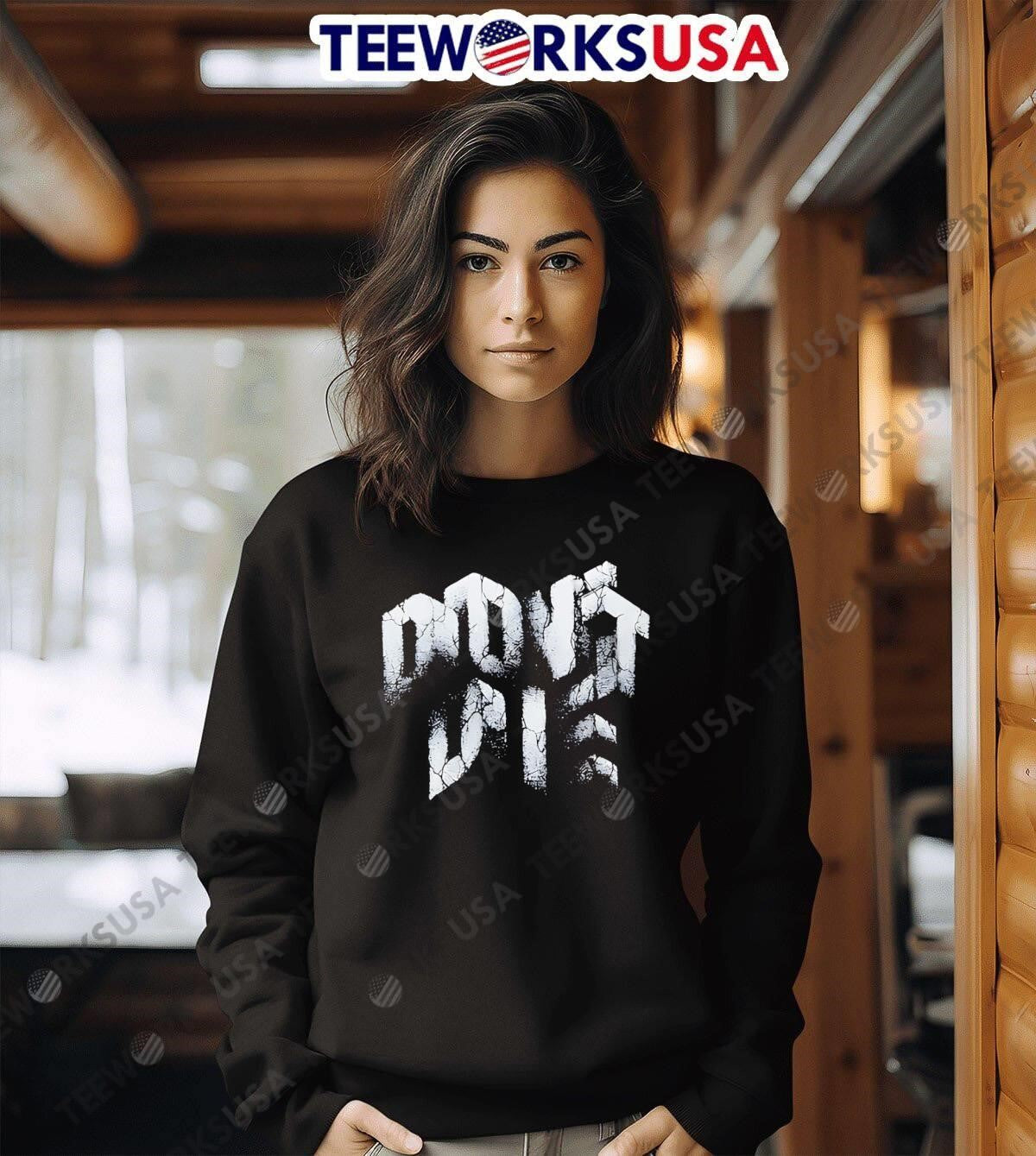 Dont Die Cracked Stone Text Graphic - Adult & Kids T-Shirts, Sweatshirts & Hoodies apparel design preview 6