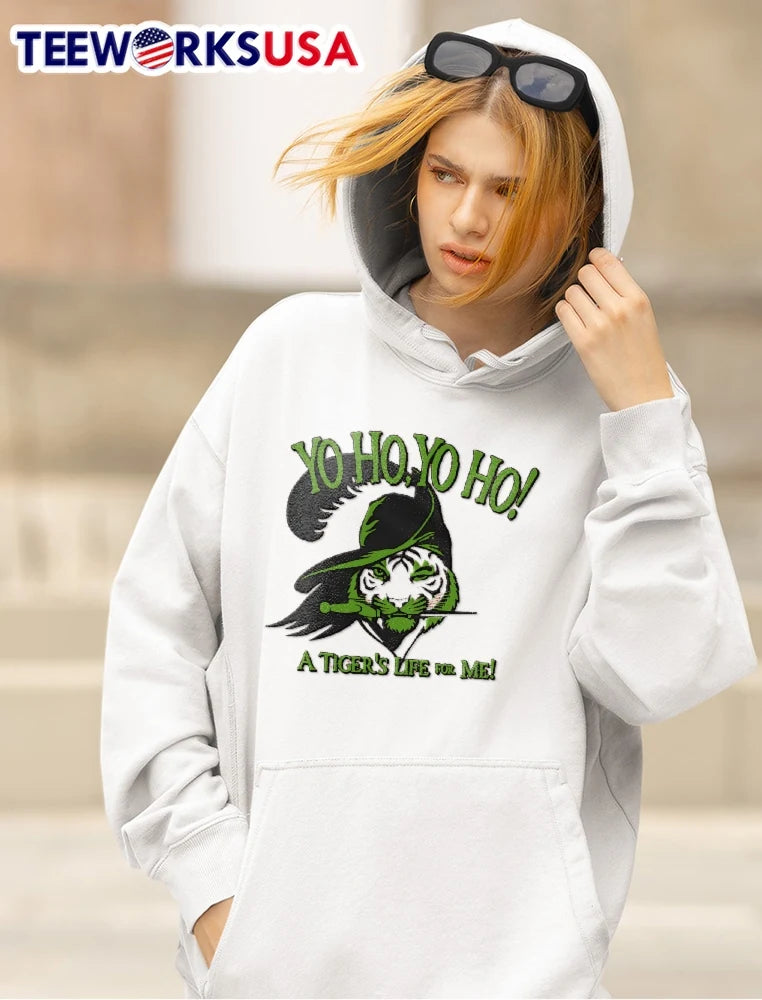 Yo Ho A Tigers Life For Me Pirate Tiger Winking - Adult & Kids T-Shirts, Sweatshirts & Hoodies apparel design preview 5