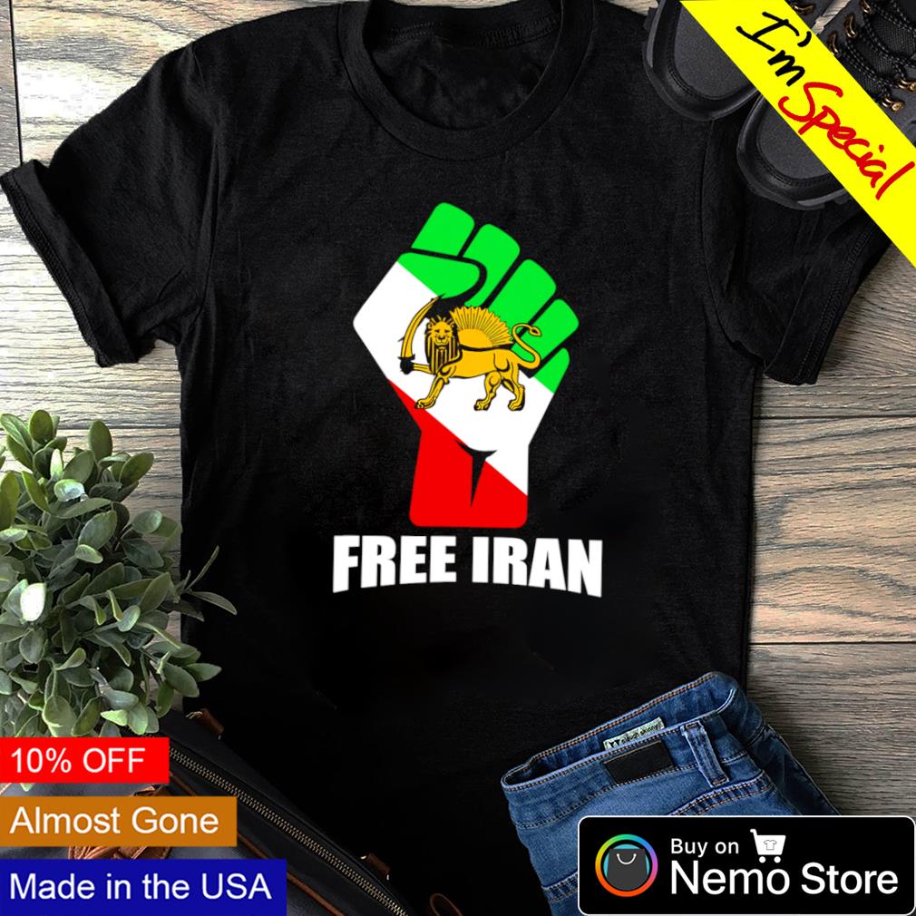 Free Iran unity fist with lion - Adult & Kids T-Shirts, Sweatshirts & Hoodies apparel design preview 1