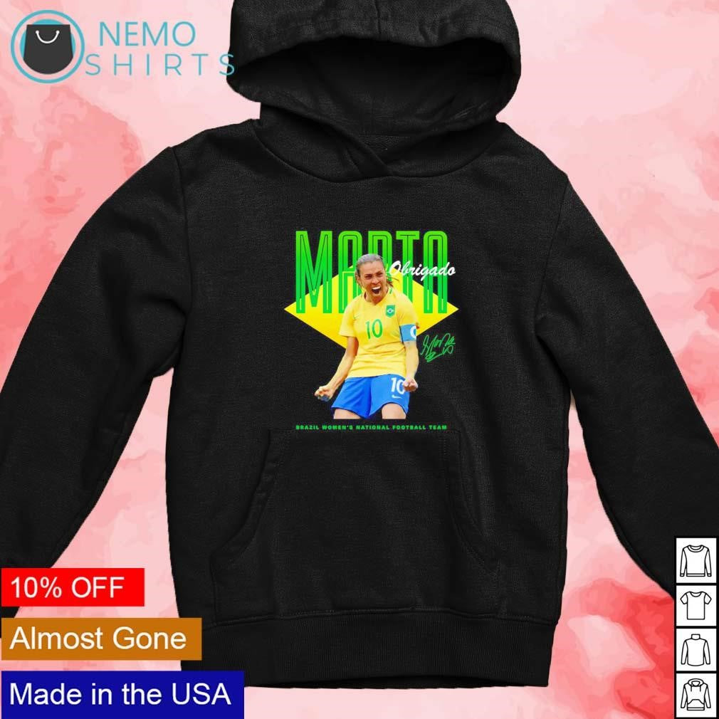 Marta Obrigado Brazil women's national football team - Adult & Kids T-Shirts, Sweatshirts & Hoodies apparel design preview 2