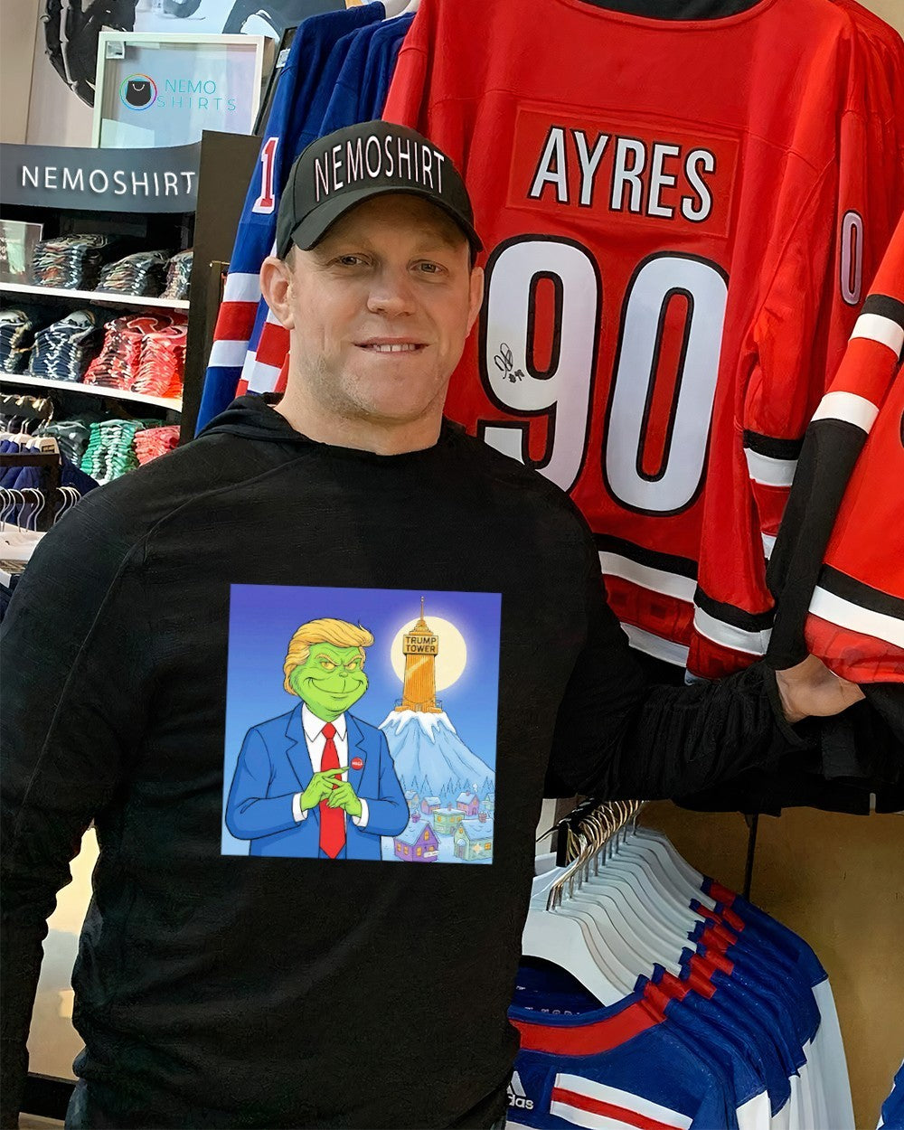 Grinch stole thanksgiving Trump tower - Adult & Kids T-Shirts, Sweatshirts & Hoodies apparel design preview 2