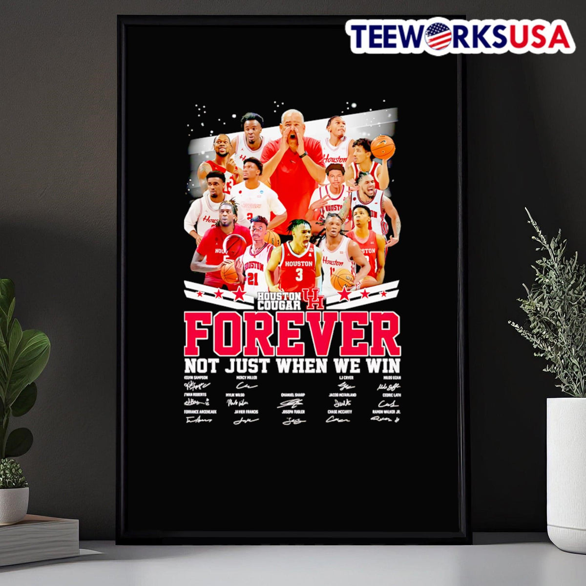 Houston Cougars forever not just when we win players - Adult & Kids T-Shirts, Sweatshirts & Hoodies apparel design preview 5