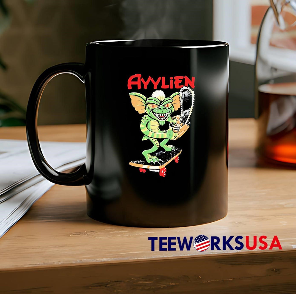 Rubberhose skateboarding gremlin ayylien - Adult & Kids T-Shirts, Sweatshirts & Hoodies apparel design preview 2