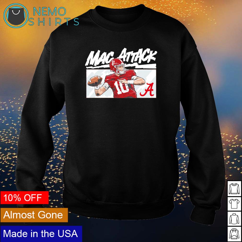 Alabama Crimson Tide Mac Jones attack - Adult & Kids T-Shirts, Sweatshirts & Hoodies apparel design preview 4