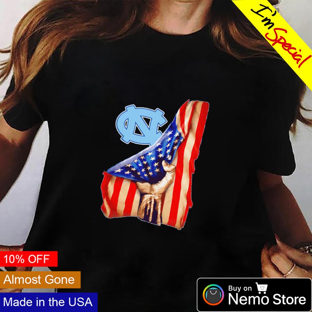 North Carolina Tar Heels inside American flag - Adult & Kids T-Shirts, Sweatshirts & Hoodies apparel design preview 2