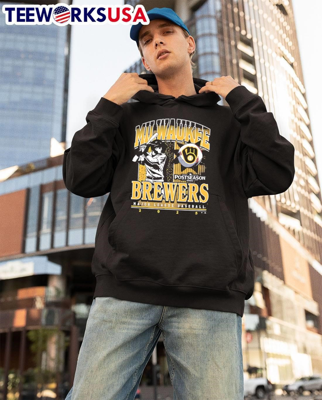 Milwaukee Brewers 2025 Postseason Participant Playoff - Adult & Kids T-Shirts, Sweatshirts & Hoodies apparel design preview 3