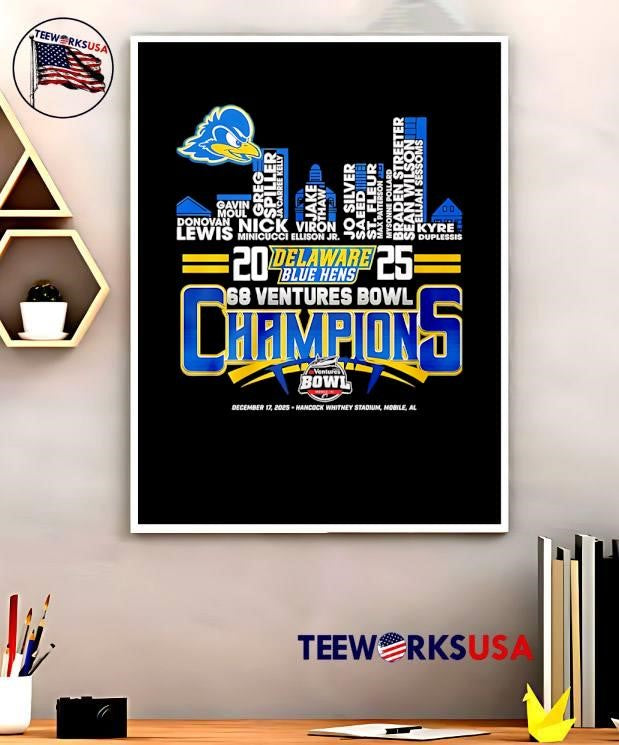 Delaware Fightin Blue Hens 68 Ventures Bowl Champions - Adult & Kids T-Shirts, Sweatshirts & Hoodies apparel design preview 5