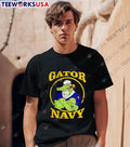 Gator Navy mascot smokes a cigar retro - Adult & Kids T-Shirts, Sweatshirts & Hoodies apparel design preview 1