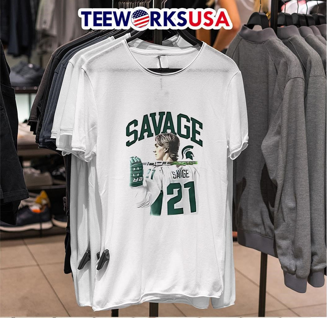Savage #21 Michigan State Spartans Hockey Player - Adult & Kids T-Shirts, Sweatshirts & Hoodies apparel design preview 6
