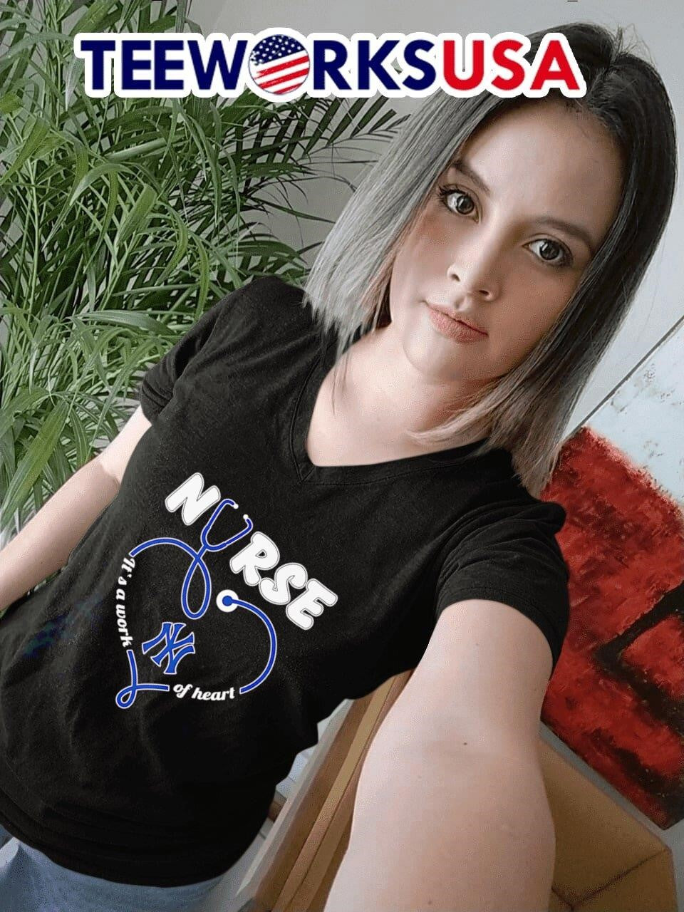 Nurse it's a work of heart New York Yankees - Adult & Kids T-Shirts, Sweatshirts & Hoodies apparel design preview 7