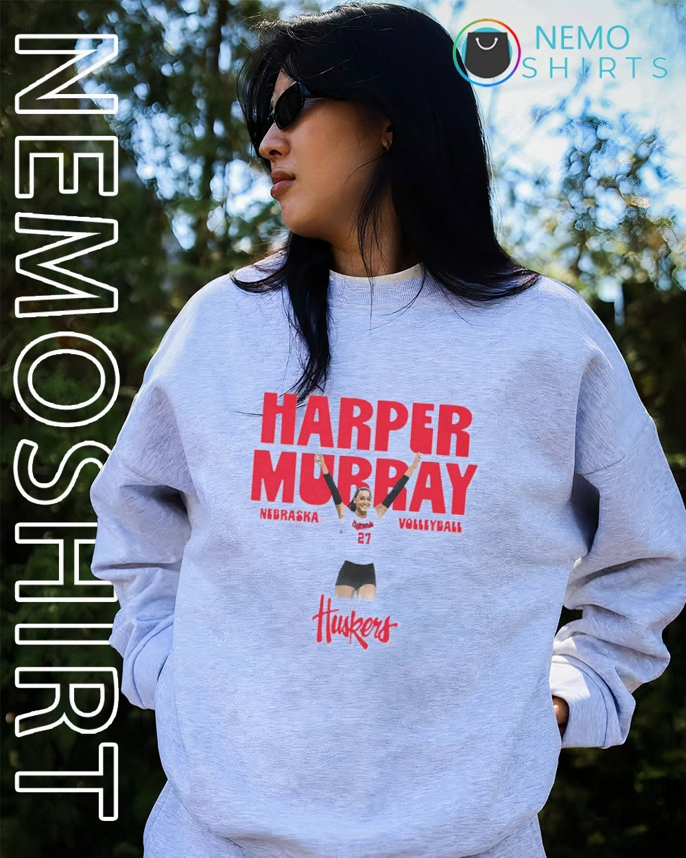 Harper Murray Nebraska Cornhuskers volleyball player - Adult & Kids T-Shirts, Sweatshirts & Hoodies apparel design preview 4