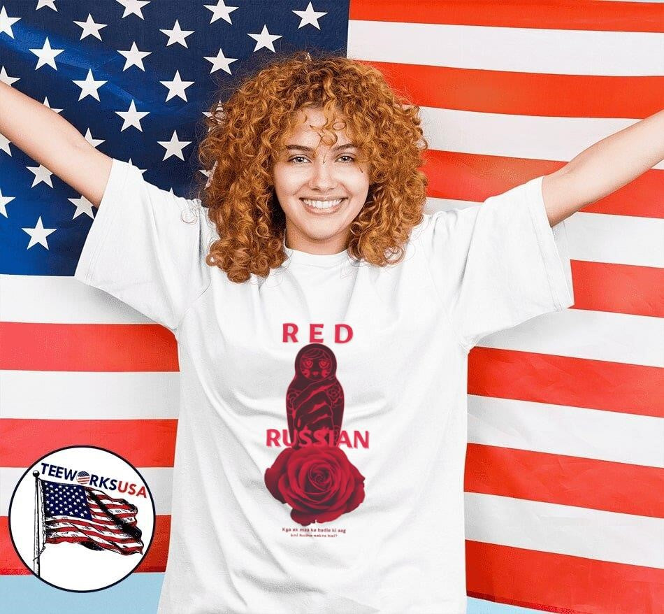 Red Russian doll rose - Adult & Kids T-Shirts, Sweatshirts & Hoodies apparel design preview 7