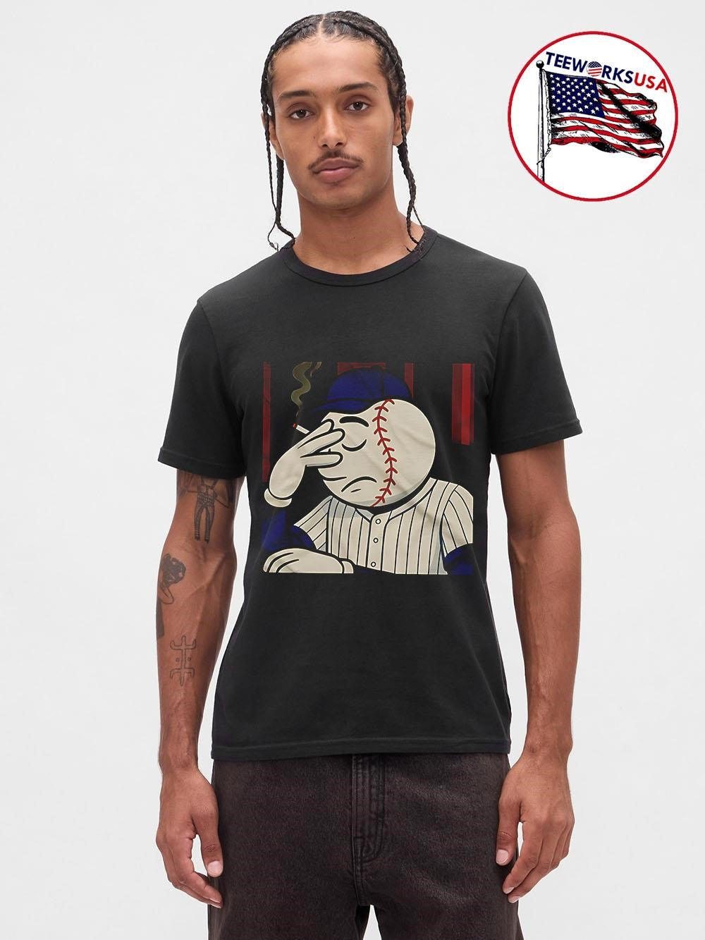 Mets Baseball Cigarette Smoker - Adult & Kids T-Shirts, Sweatshirts & Hoodies apparel design preview 1