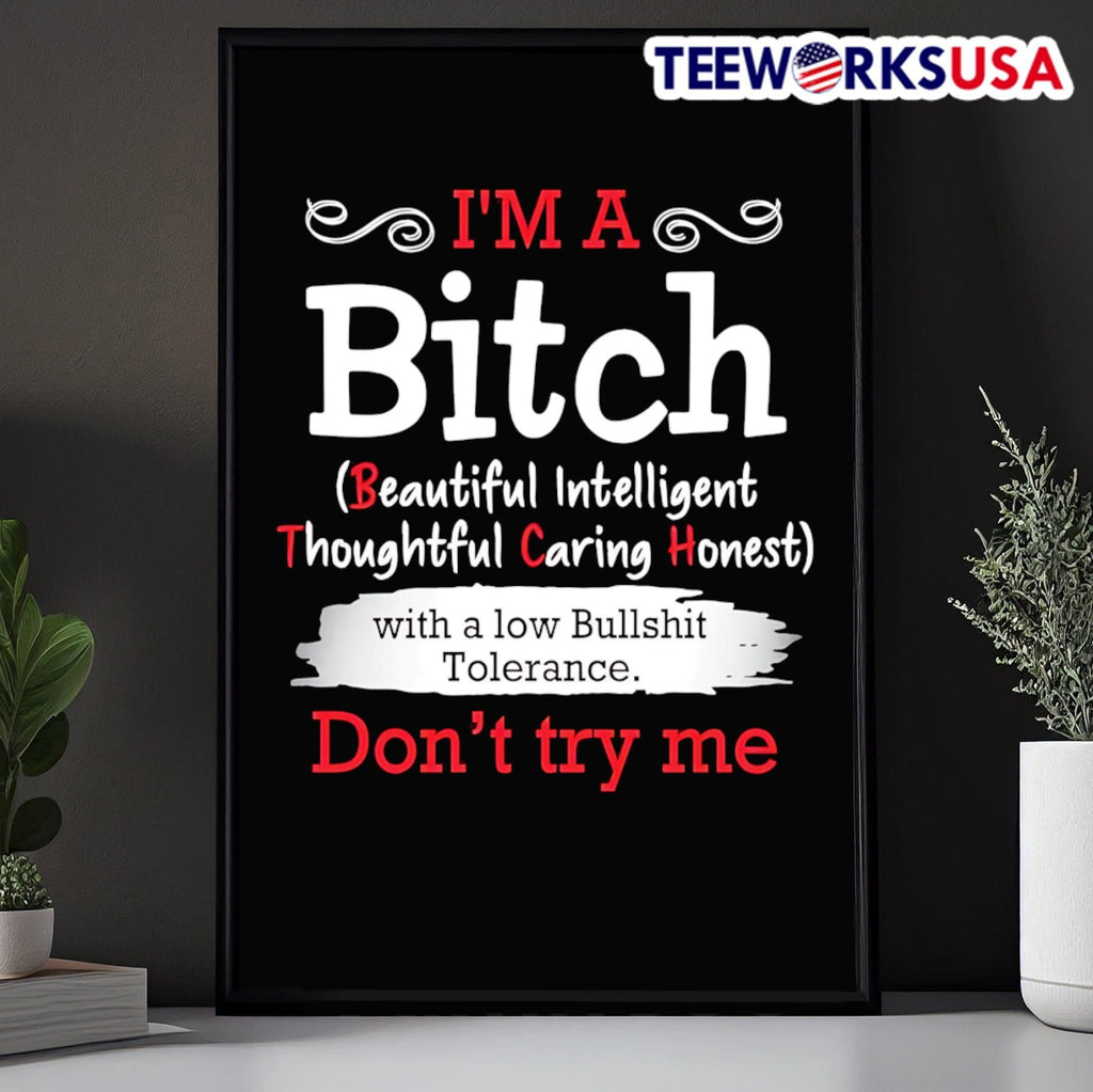 I'm a bitch beautiful intelligent thoughtful caring - Adult & Kids T-Shirts, Sweatshirts & Hoodies apparel design preview 5