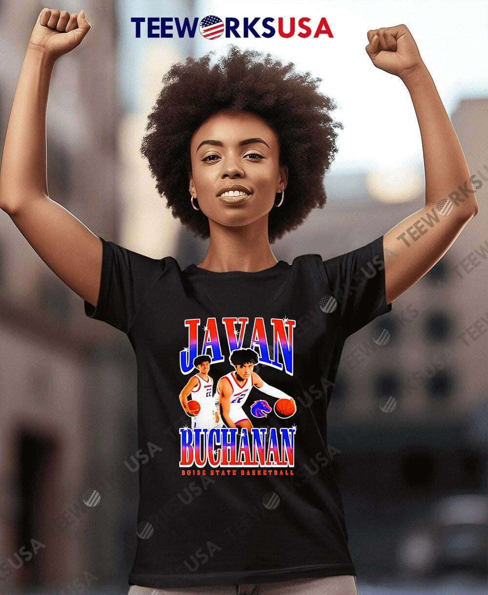 Javan buchanan boise state broncos player collage - Adult & Kids T-Shirts, Sweatshirts & Hoodies apparel design preview 8