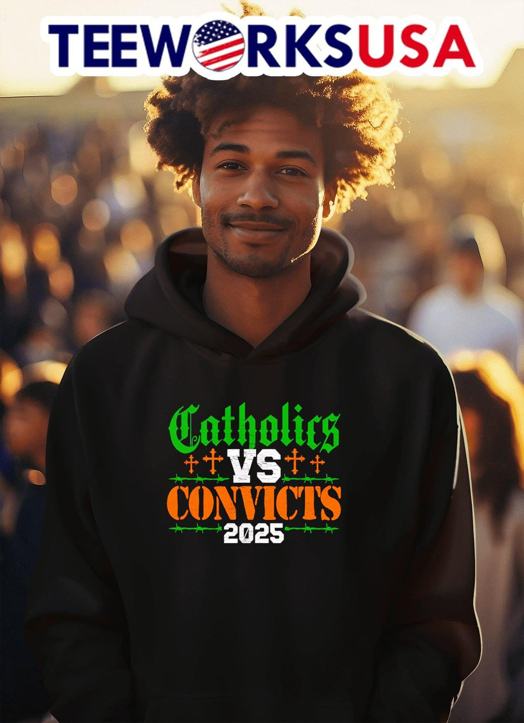 Catholics vs convicts 2025 - Adult & Kids T-Shirts, Sweatshirts & Hoodies apparel design preview 2