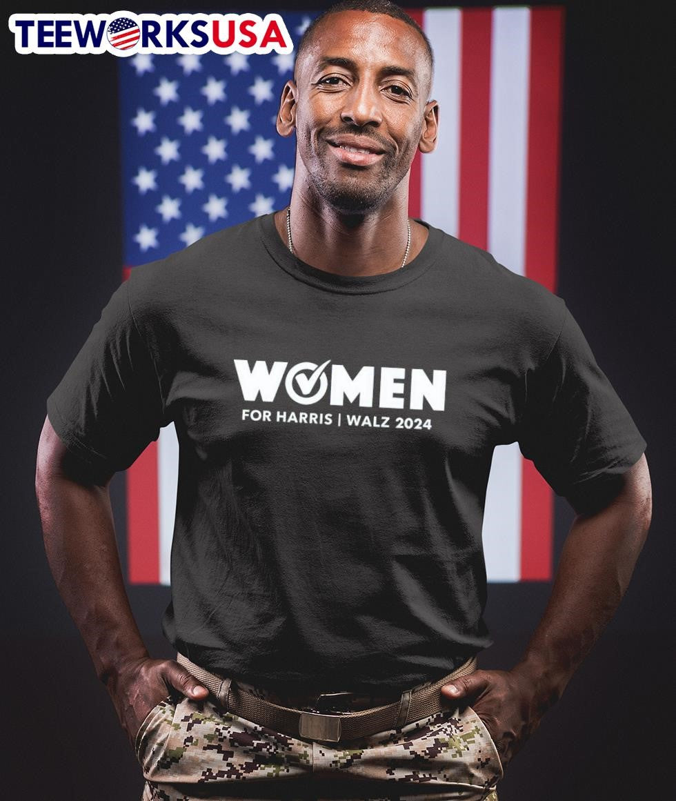 Women vote for Harris Walz 2024 - Adult & Kids T-Shirts, Sweatshirts & Hoodies apparel design preview 1