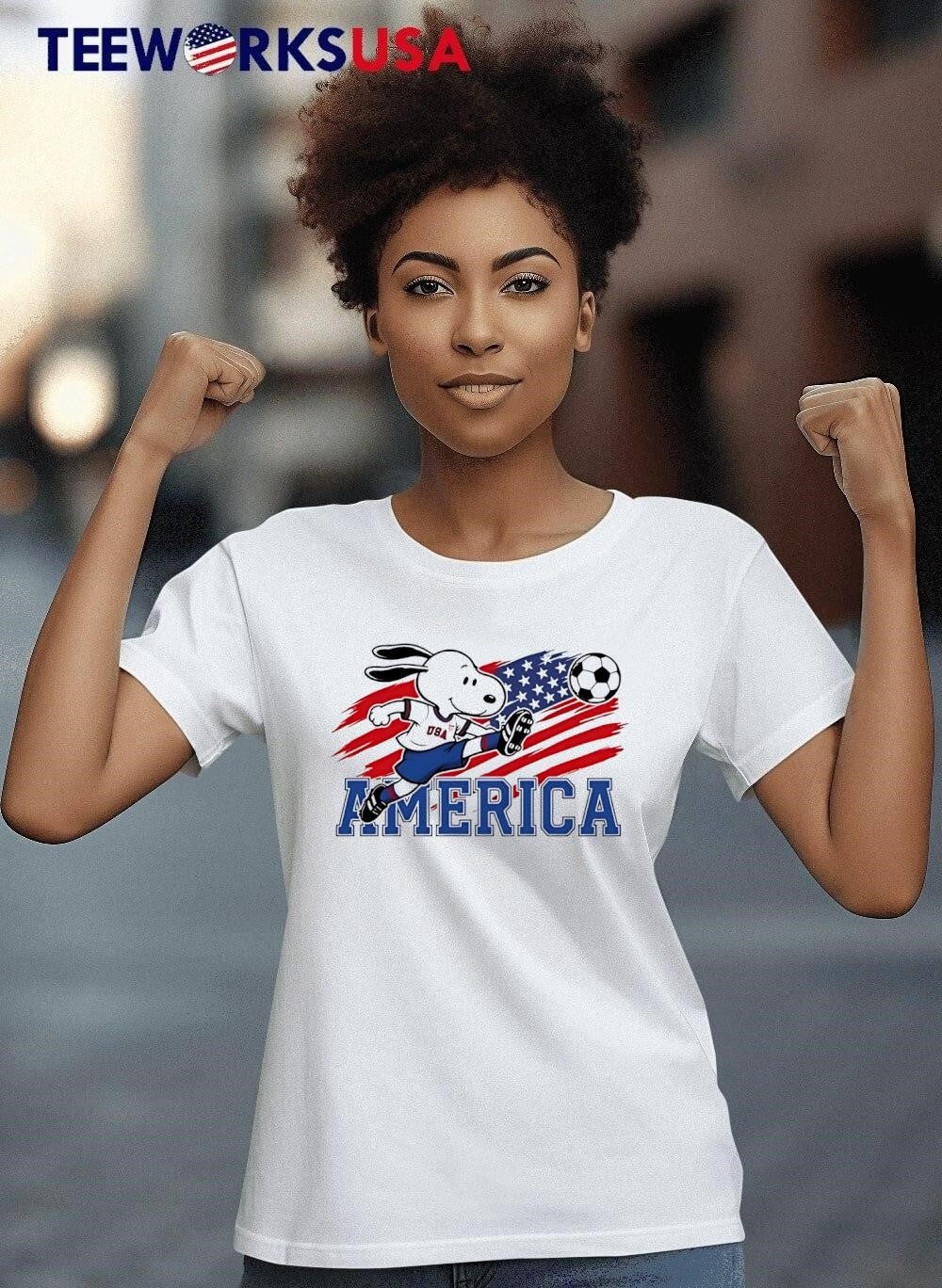 Snoopy Soccer USA America - Adult & Kids T-Shirts, Sweatshirts & Hoodies apparel design preview 6