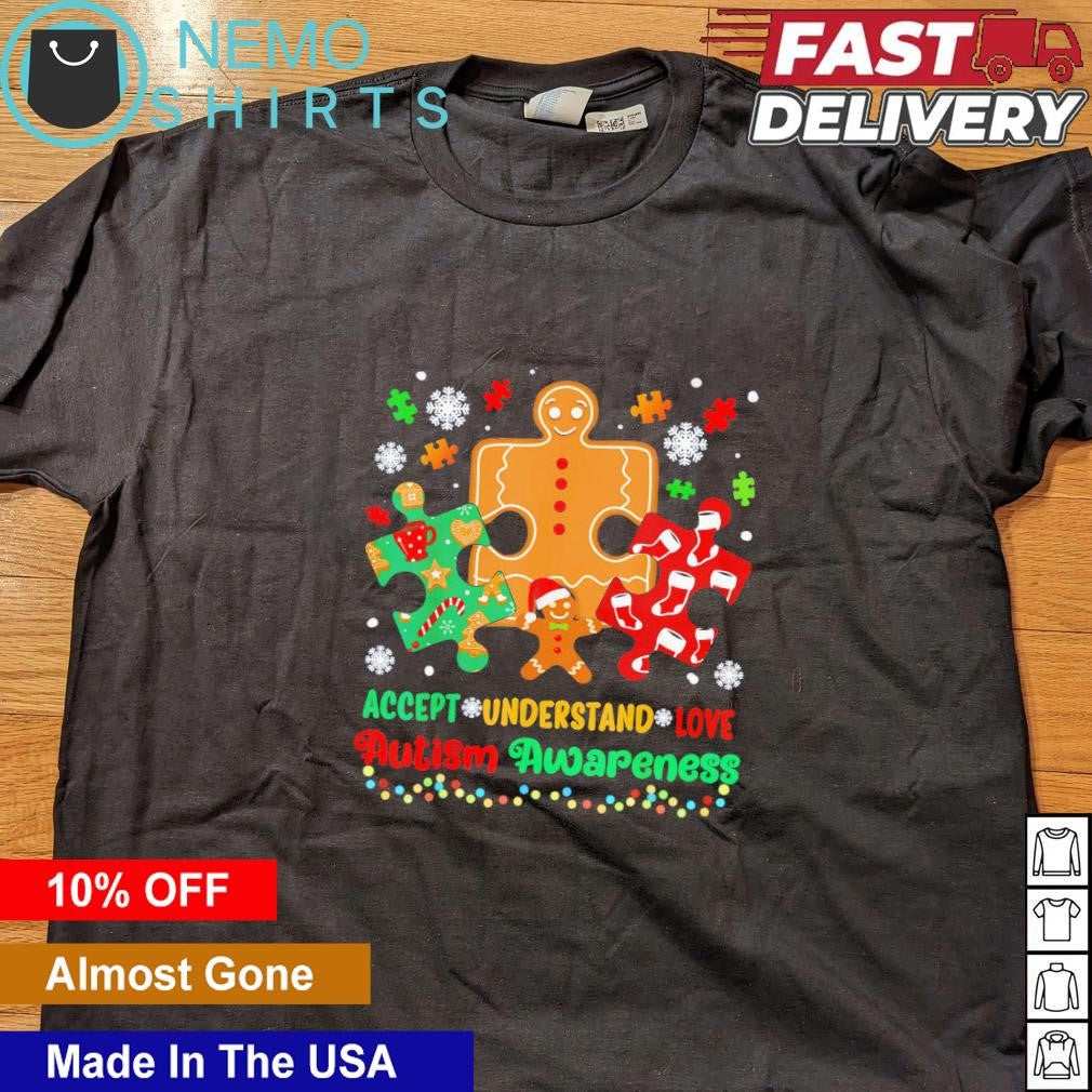 Accept understand love autism awareness Christmas - Adult & Kids T-Shirts, Sweatshirts & Hoodies apparel design preview 4
