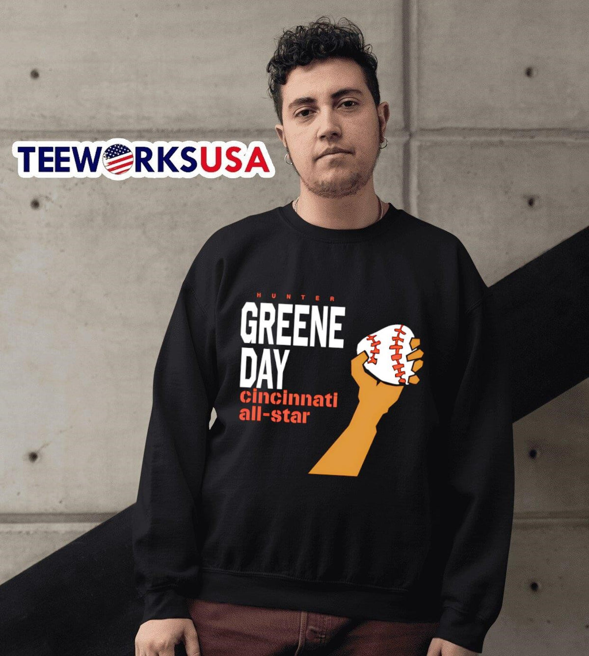 Hunter Greene Day Cincinnati All-Star baseball - Adult & Kids T-Shirts, Sweatshirts & Hoodies apparel design preview 6