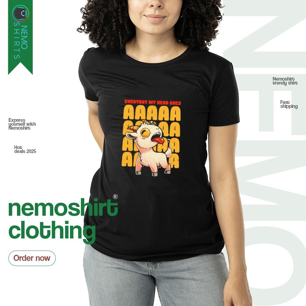 Everyday my head goes aaaa goat - Adult & Kids T-Shirts, Sweatshirts & Hoodies apparel design preview 3