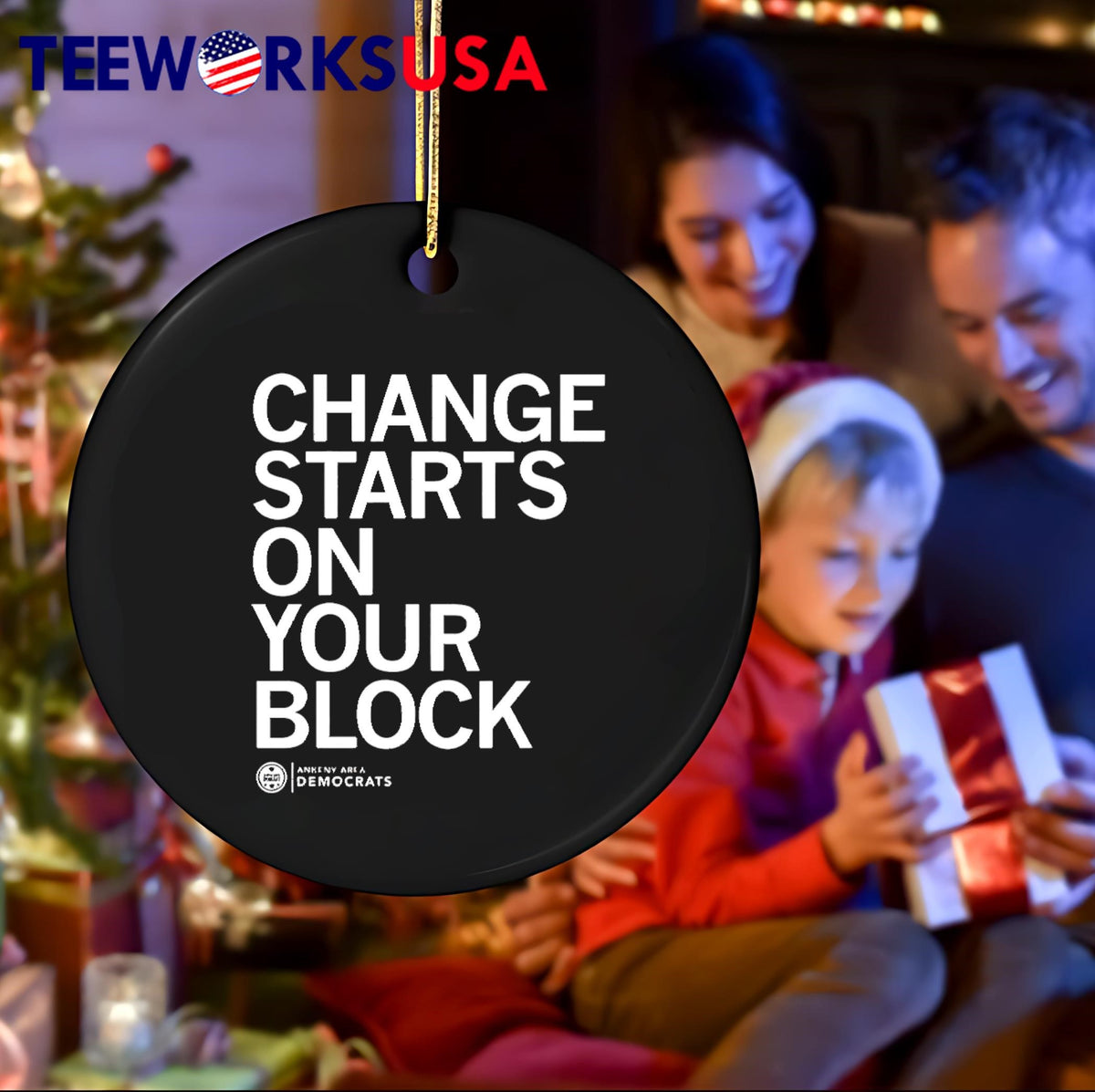 Change Starts on Your Block Ankeny Area Democrats - Adult & Kids T-Shirts, Sweatshirts & Hoodies apparel design preview 4