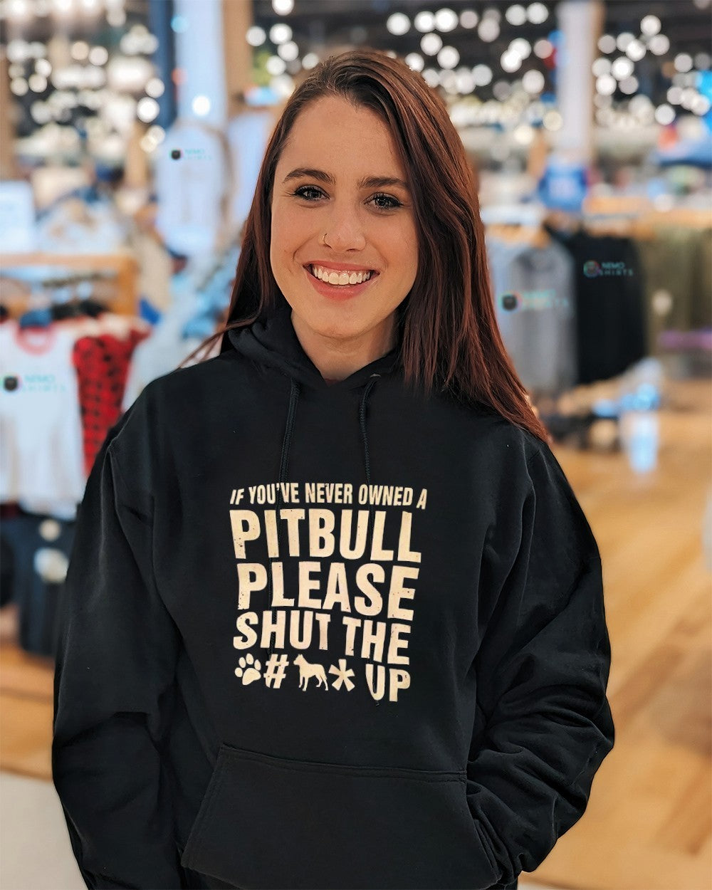 If you've never owned a pitbull please shut the up - Adult & Kids T-Shirts, Sweatshirts & Hoodies apparel design preview 3